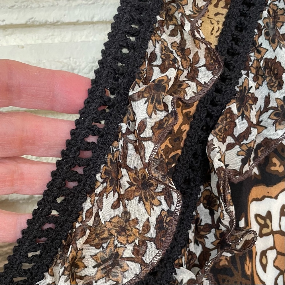 Raffaela D’Angelo Tiered Maxi Dress Size S Brown Boho Coastal Cowgirl Beach - Picture 5 of 16